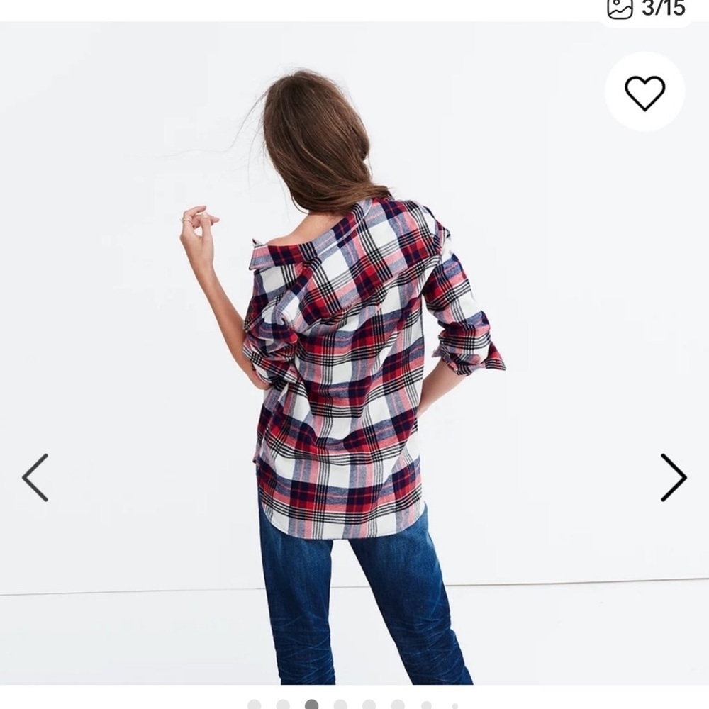 Madewell womens Classic Flannel Ex-boyfriend button down shirt size medium - Picture 3 of 8